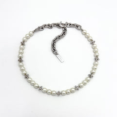 MINI CROSS PEARL NECKLACE