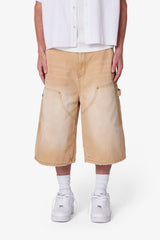 Ultra Baggy Carpenter Shorts - Washed Tan