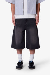 Ultra Baggy Denim Shorts - Black