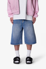 Ultra Baggy Denim Shorts - Medium Blue