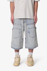 Ultra Baggy Multi Pocket Denim Shorts - Blue