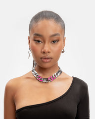 CHUNKY CUBAN CHAIN PINK