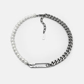 SAFETY PIN PEARL CUBAN CHAIN
