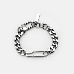 SAFETY PIN CHUNKY CUBAN BRACELET