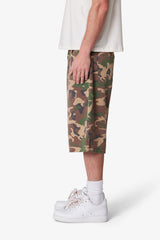 Baggy Camo Twill Shorts - Woodland Camo