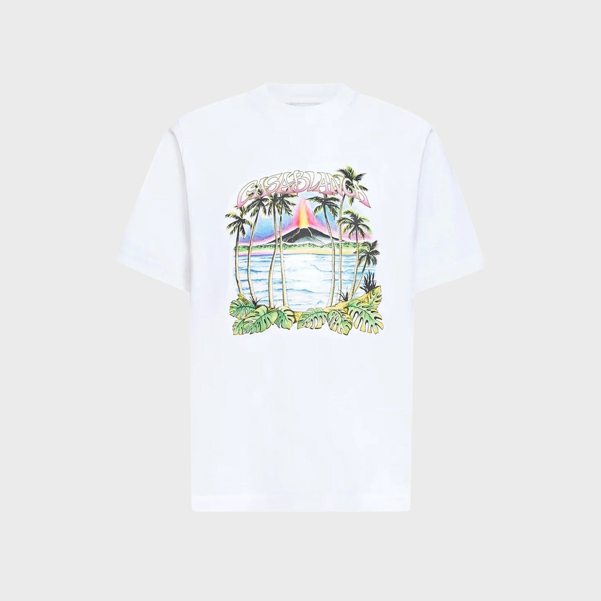 Casablanca Volcano-Print Logo Tee - White