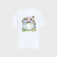Casablanca Volcano-Print Logo Tee - White
