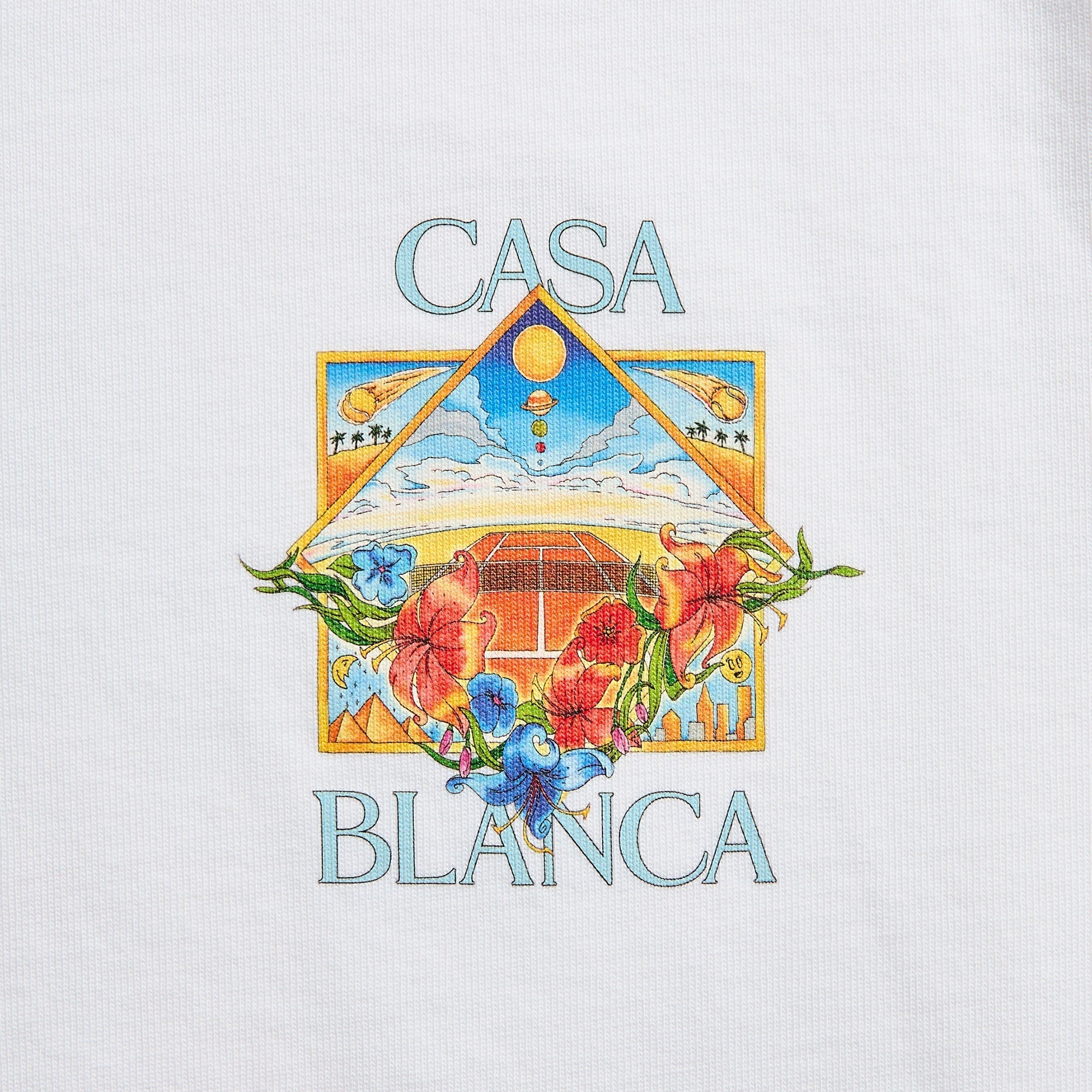 Casablanca Tennis Landscape Classic Tee - Bright White