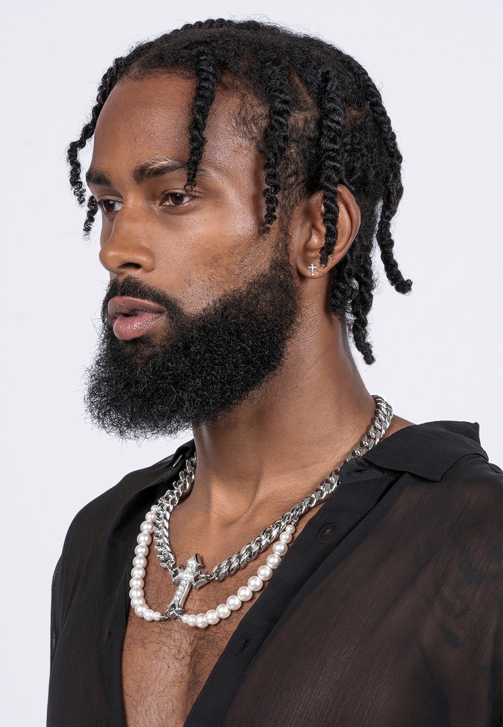 STATEMENT CROSS PEARL CHAIN