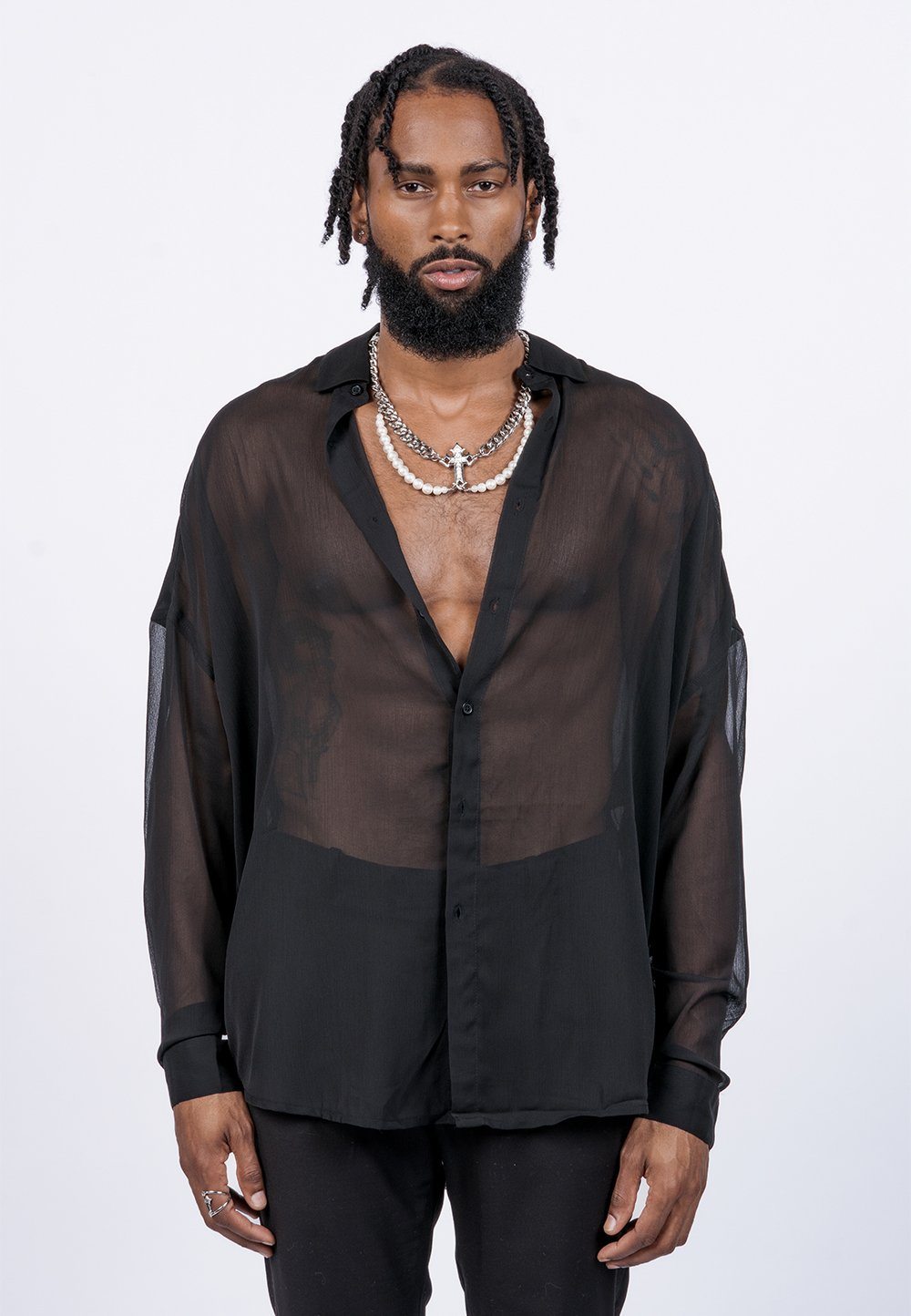 STATEMENT CROSS PEARL CHAIN