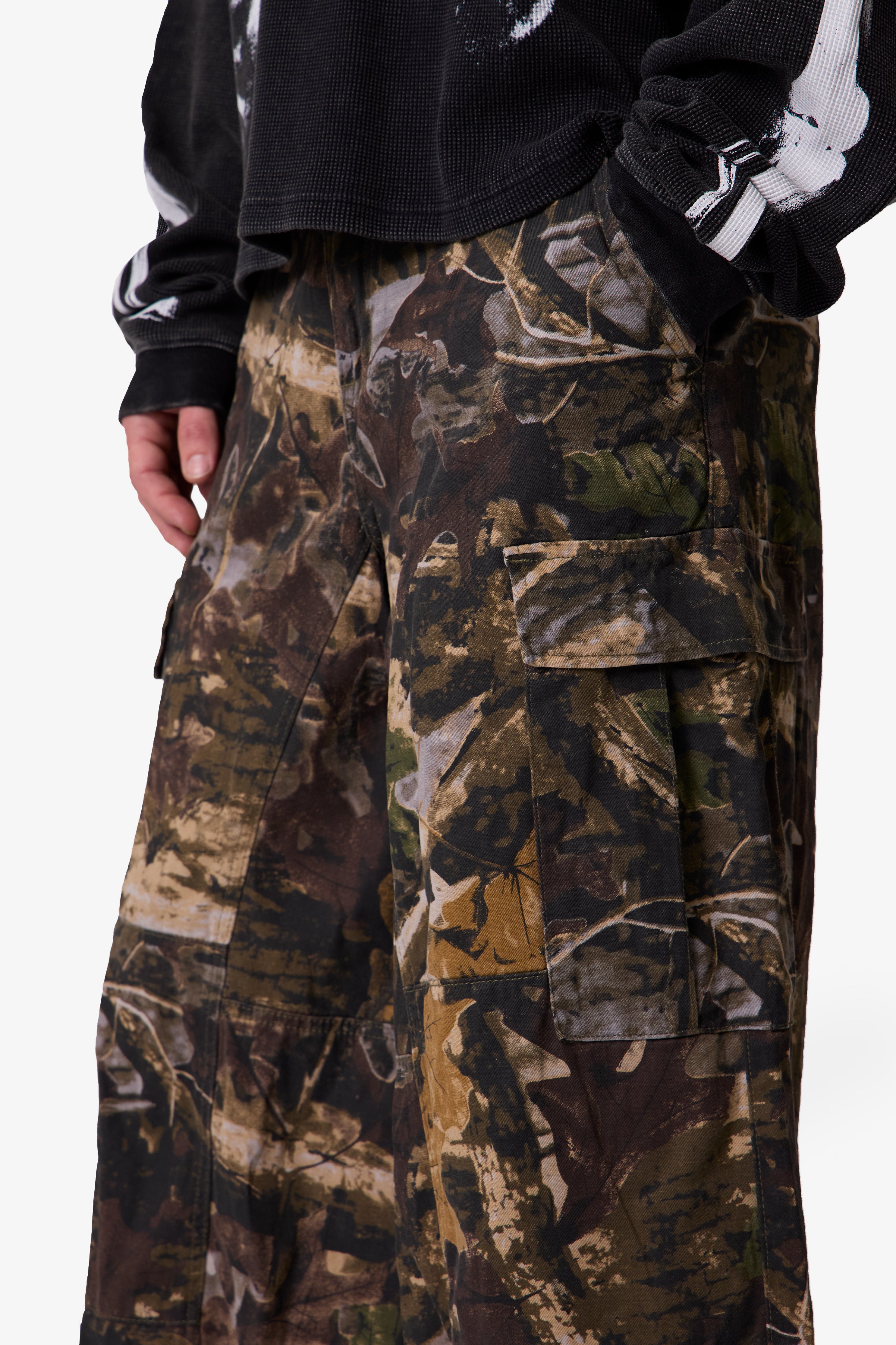 Extra Long Cargo Shorts - Forest Camo