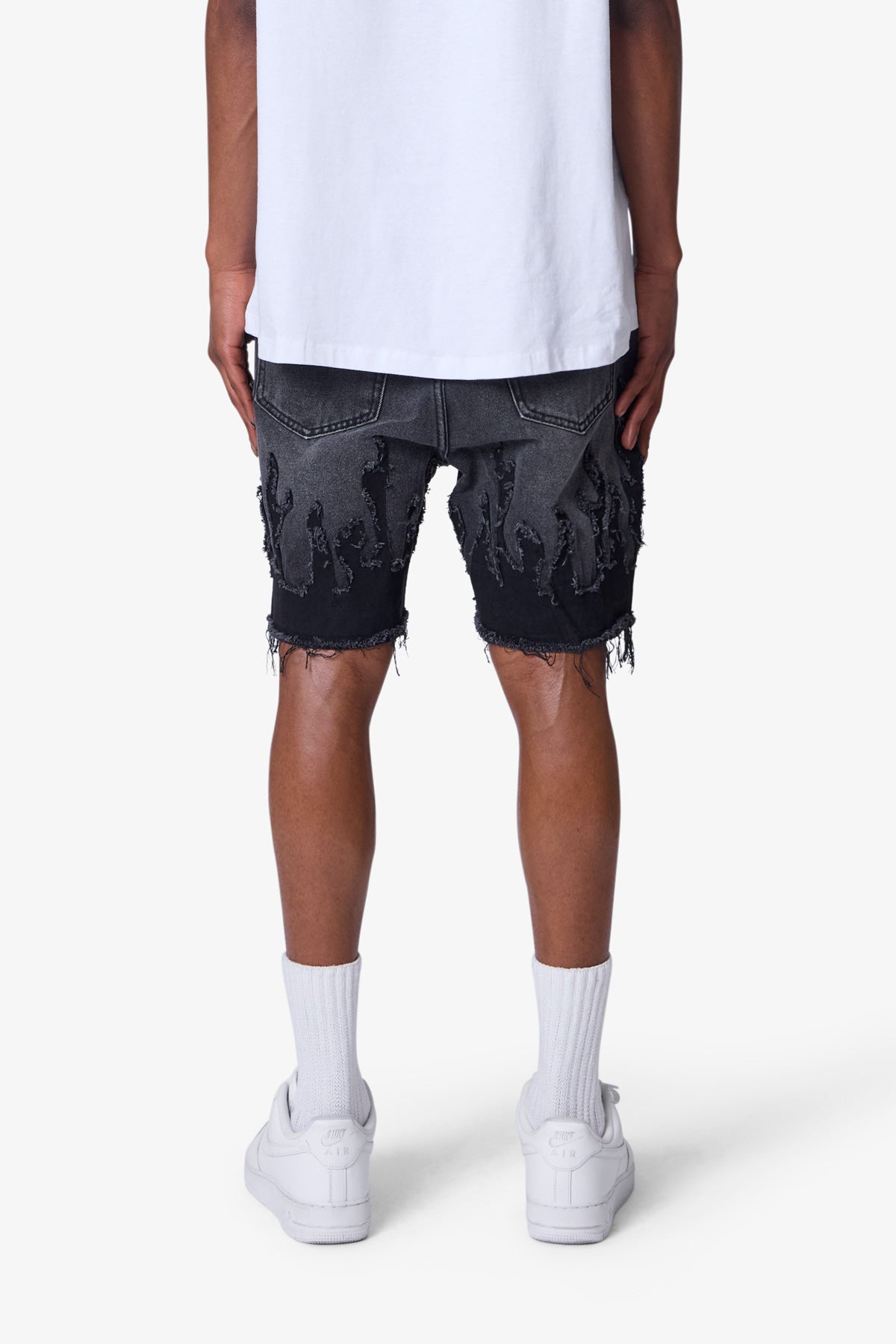 Flame Denim Shorts - Washed Black