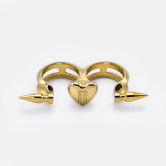SPIKE HEART DOUBLE RING