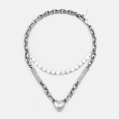 HEART STATEMENT PEARL CHAIN