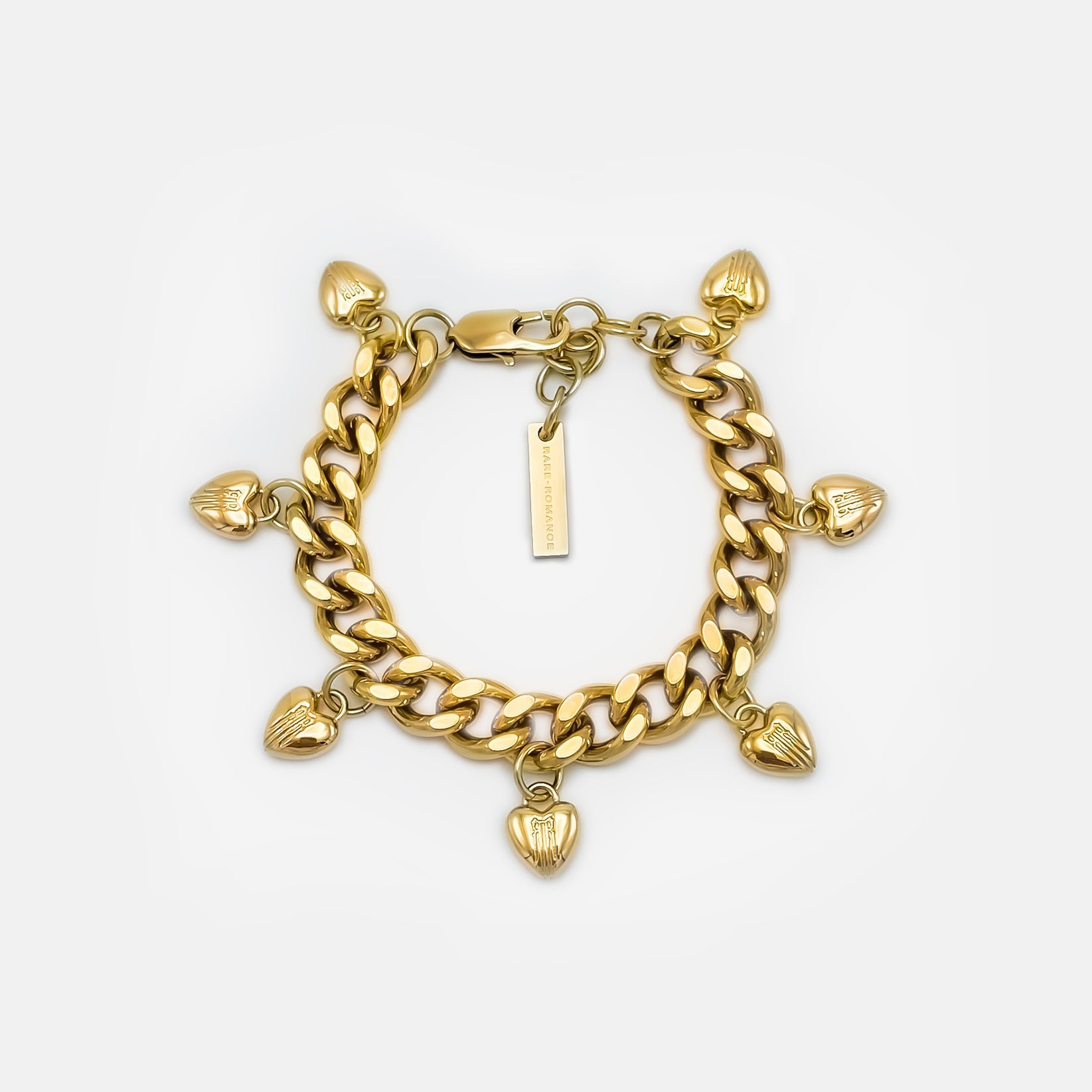 HEART CHARM CUBAN BRACELET
