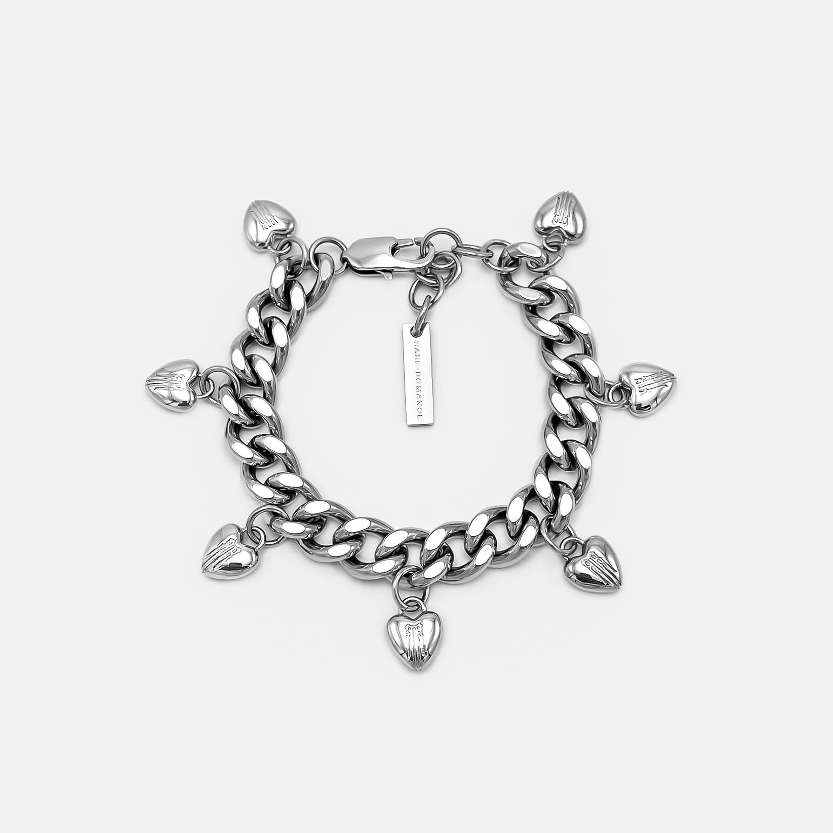 HEART CHARM CUBAN BRACELET