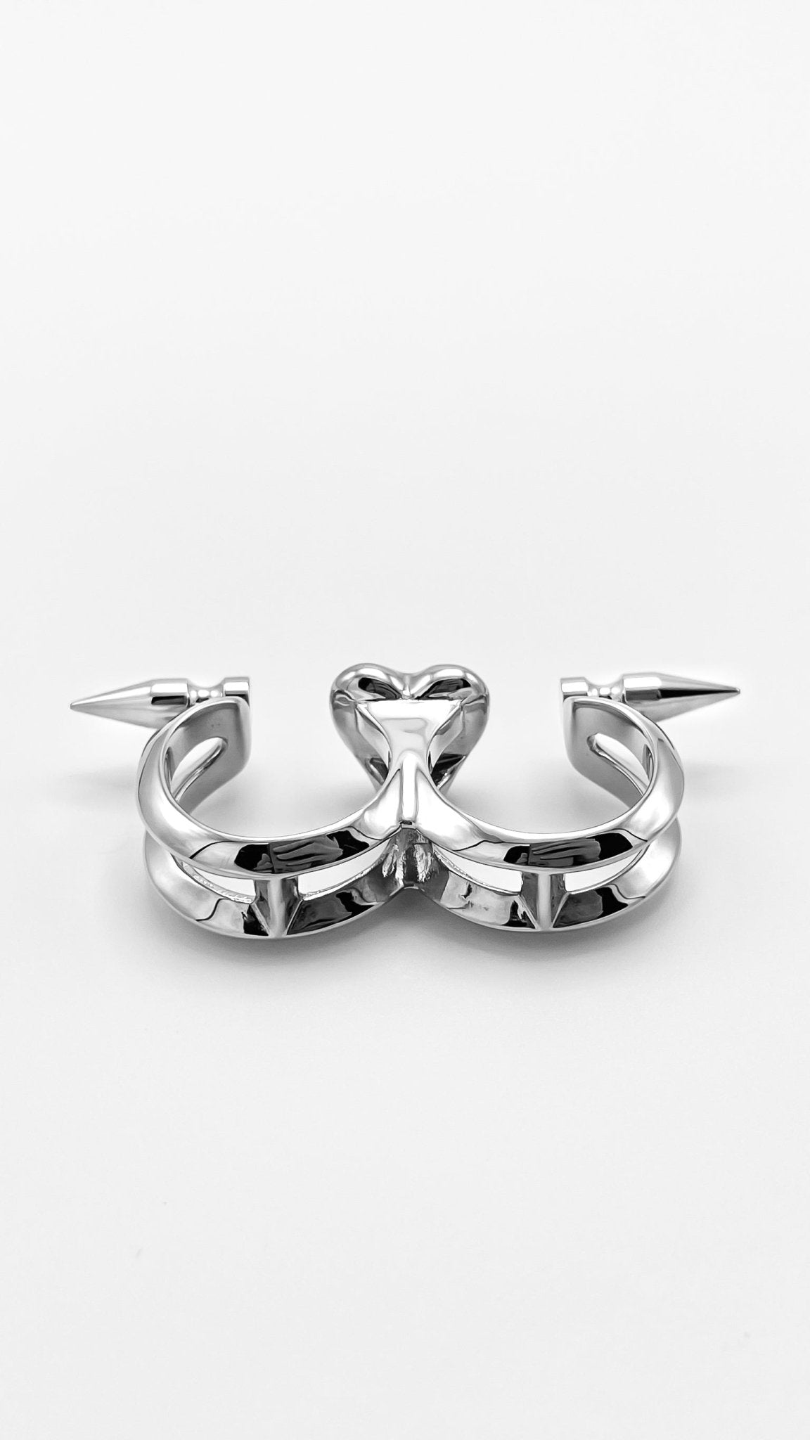 SPIKE HEART DOUBLE RING