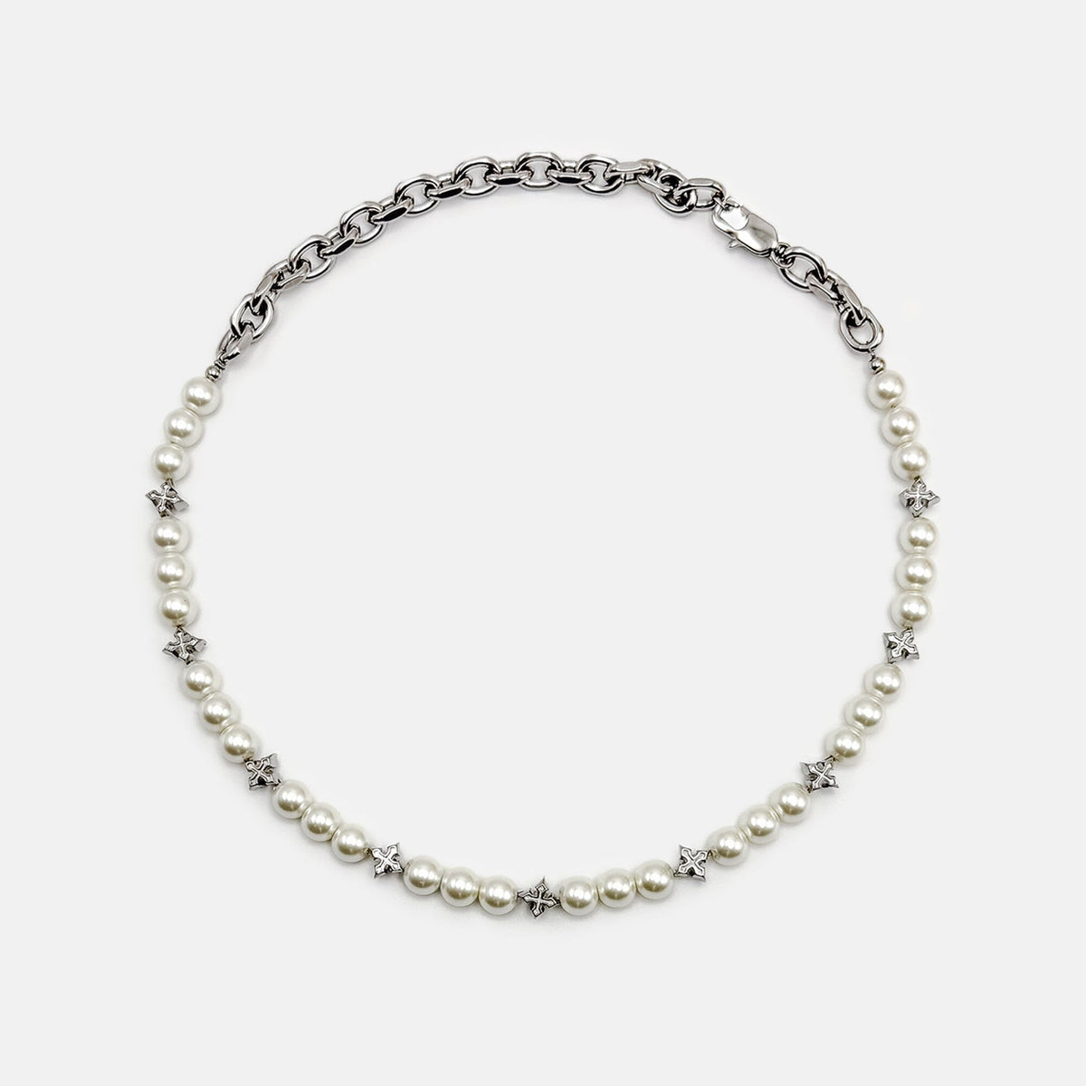 MINI CROSS PEARL NECKLACE