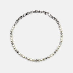 MINI CROSS PEARL NECKLACE