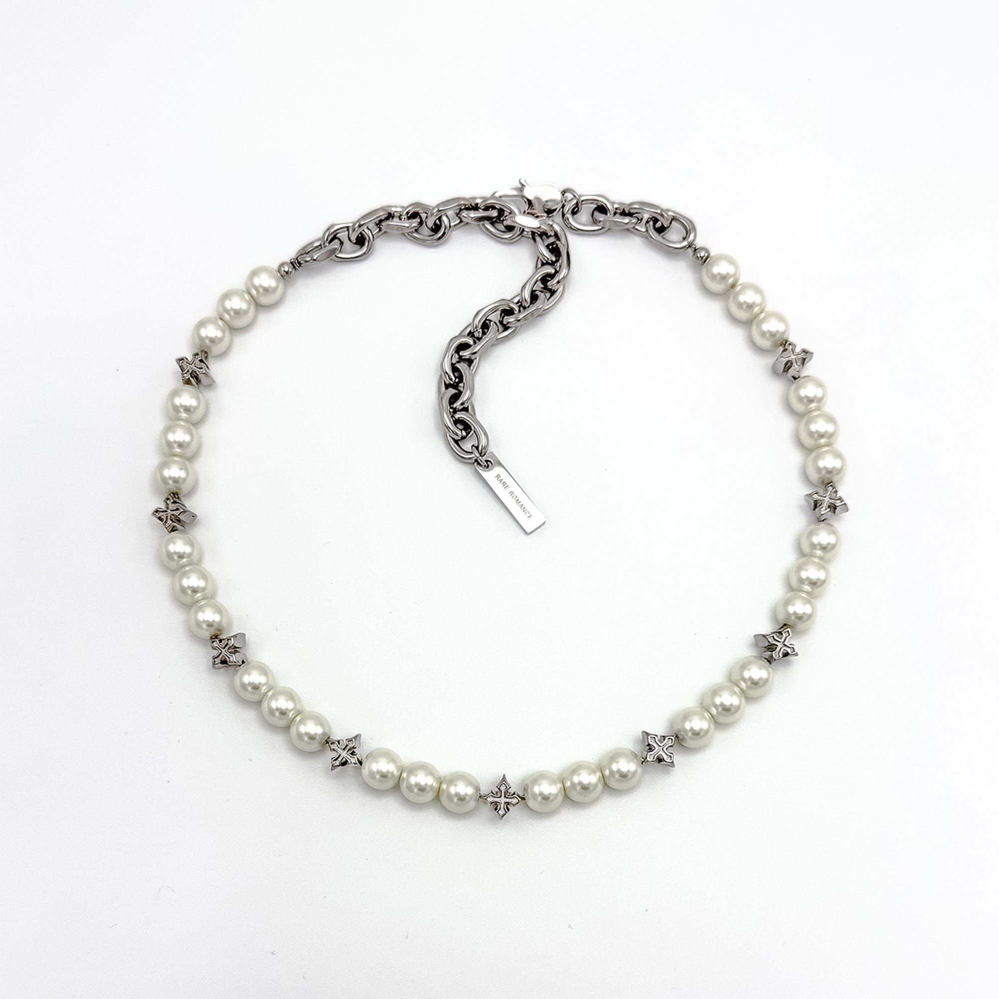 MINI CROSS PEARL NECKLACE