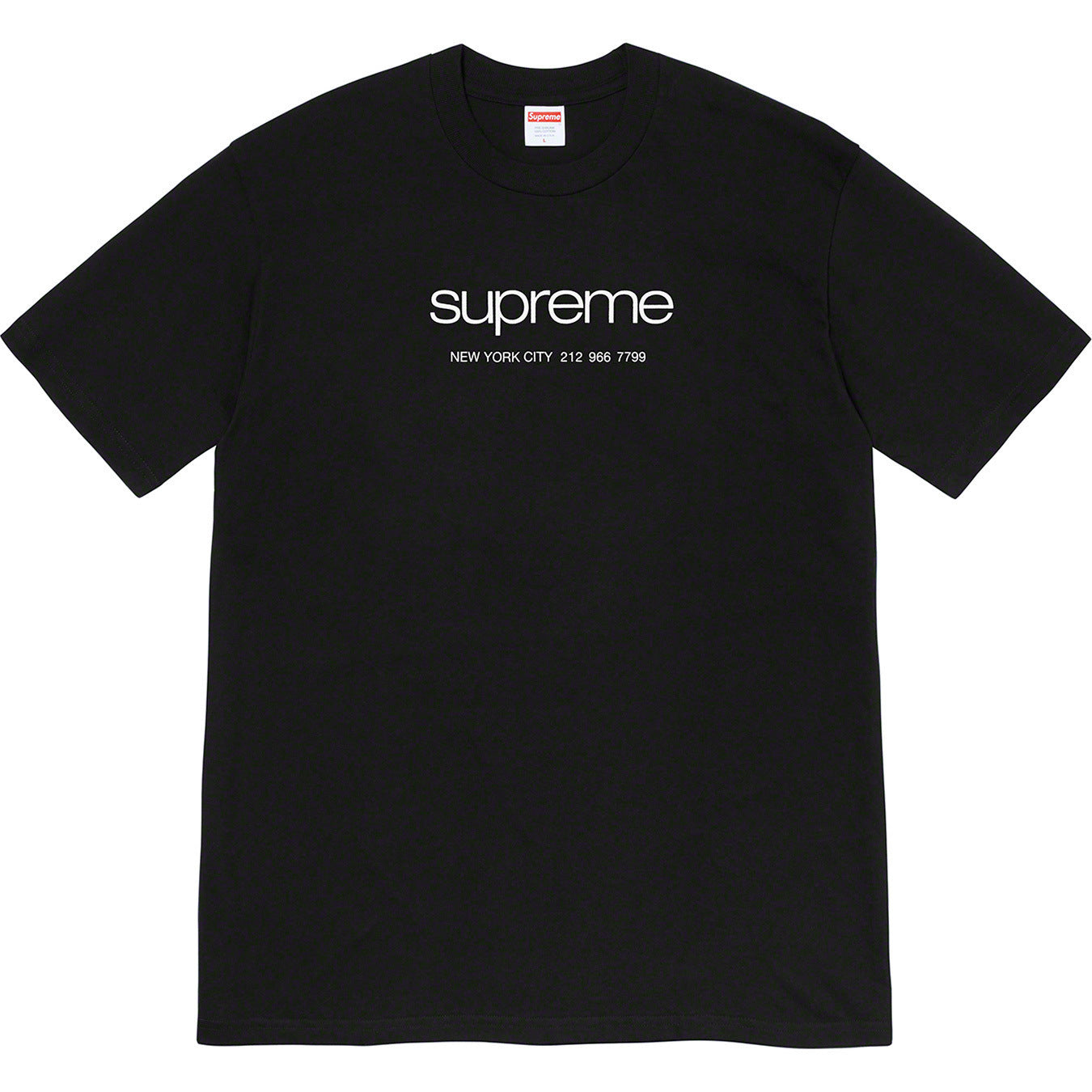 Supreme Minimal Linear Logo Black Tee