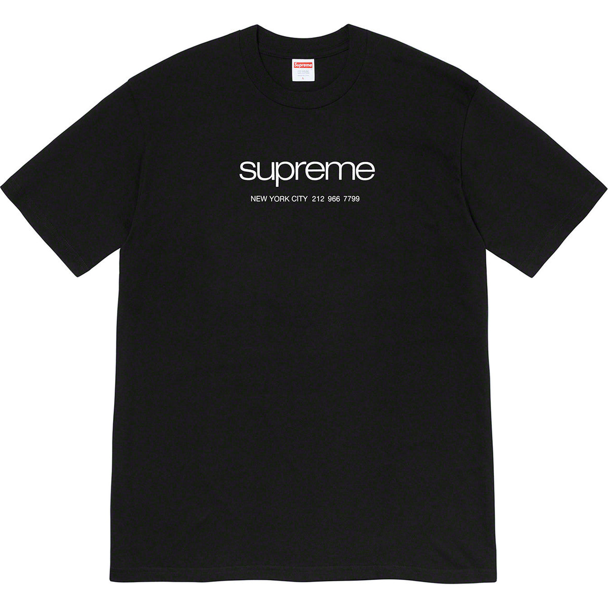 Supreme Minimal Linear Logo Black Tee