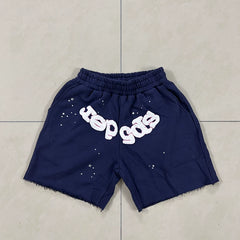 SP5der Paint Splatter Shorts – Navy