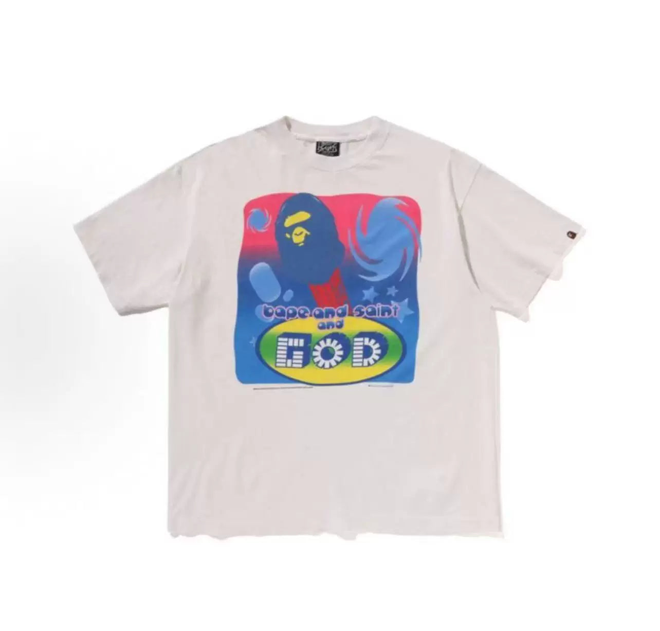 Saint Michael "Cope and saint and GOD" Graphic Vintage  T-Shirt - Light Grey