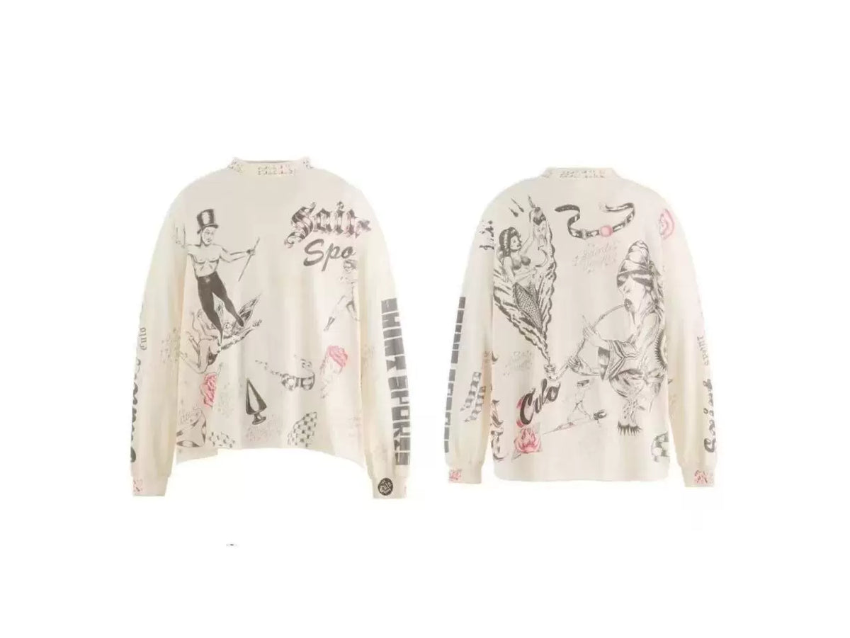 Saint Michael Circus Graffiti Long Sleeve - Off-White