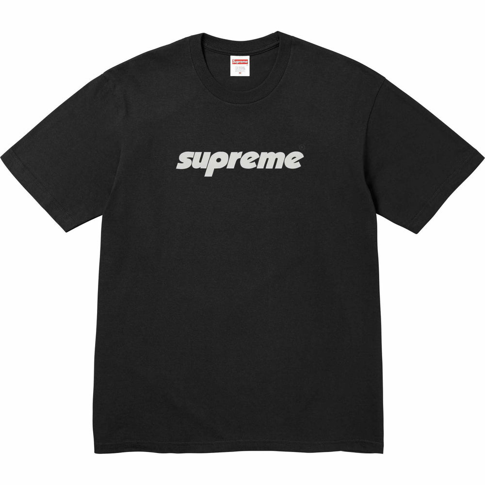 Supreme Italic Logo Black Cotton Tee