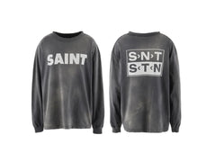 Saint Michael "SAINT" & Box Logo Long Sleeve - Black