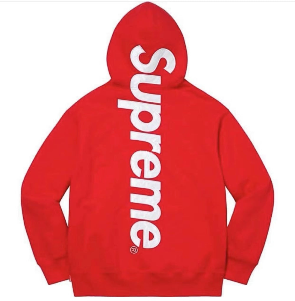 Supreme Vertical Logo Hooded Sweatshirt – Red / White
