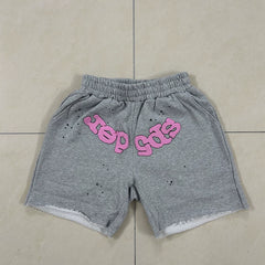 SP5der Paint Splatter Shorts – Heather Grey