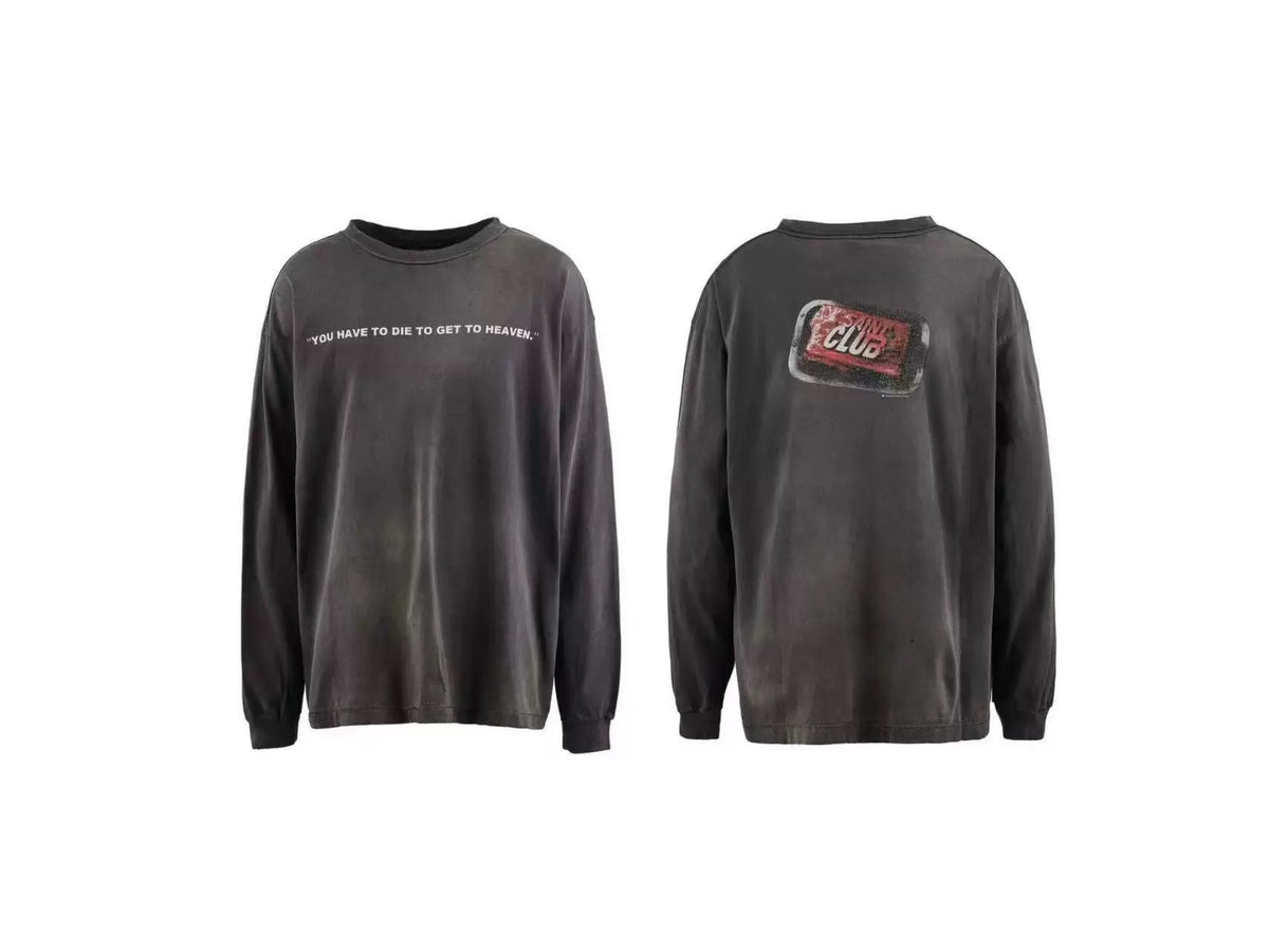 Saint Michael "YOU HAVE TO DIE TO GET TO HEAVEN" Long Sleeve - Black
