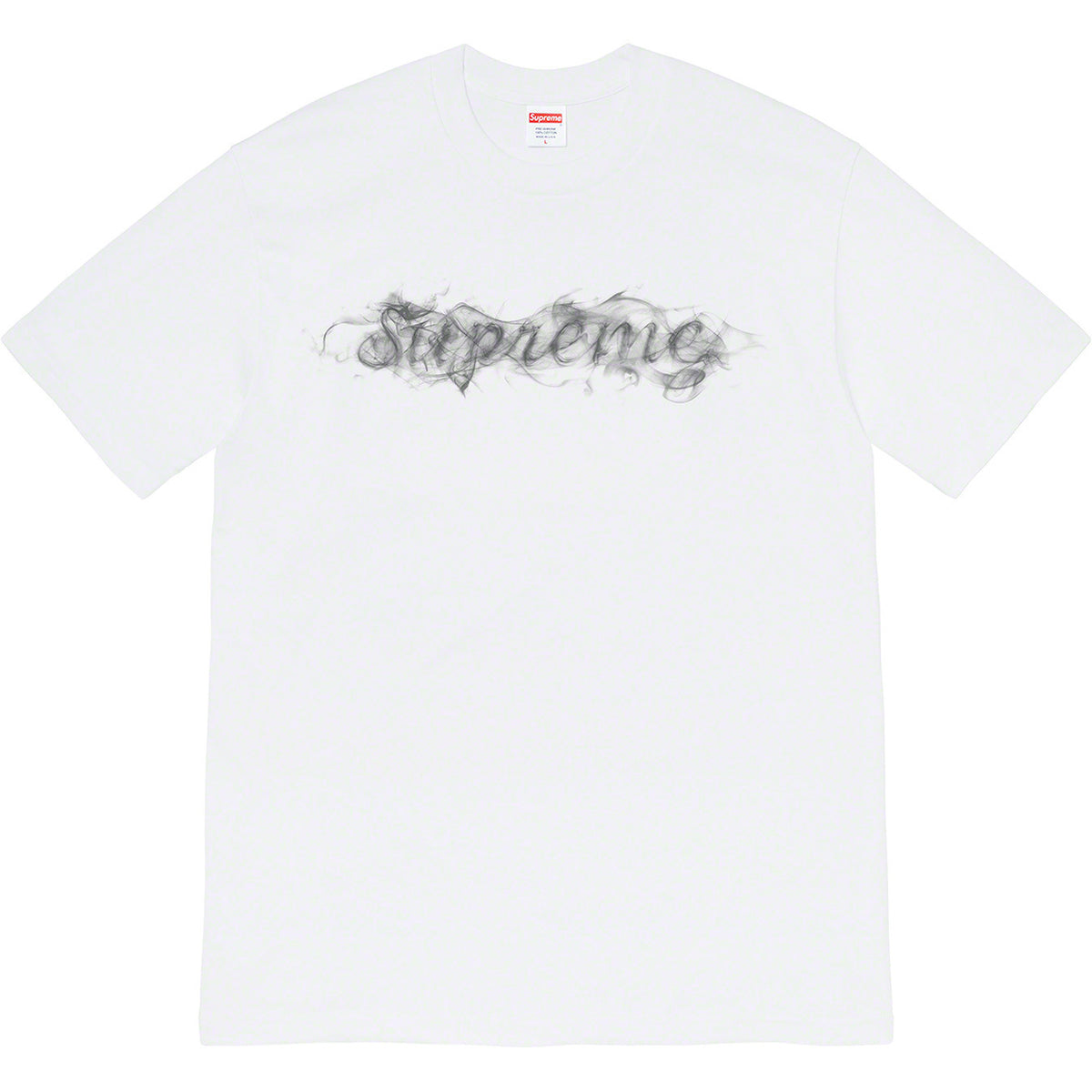 Supreme Smoke Logo T-Shirt – White / Silver