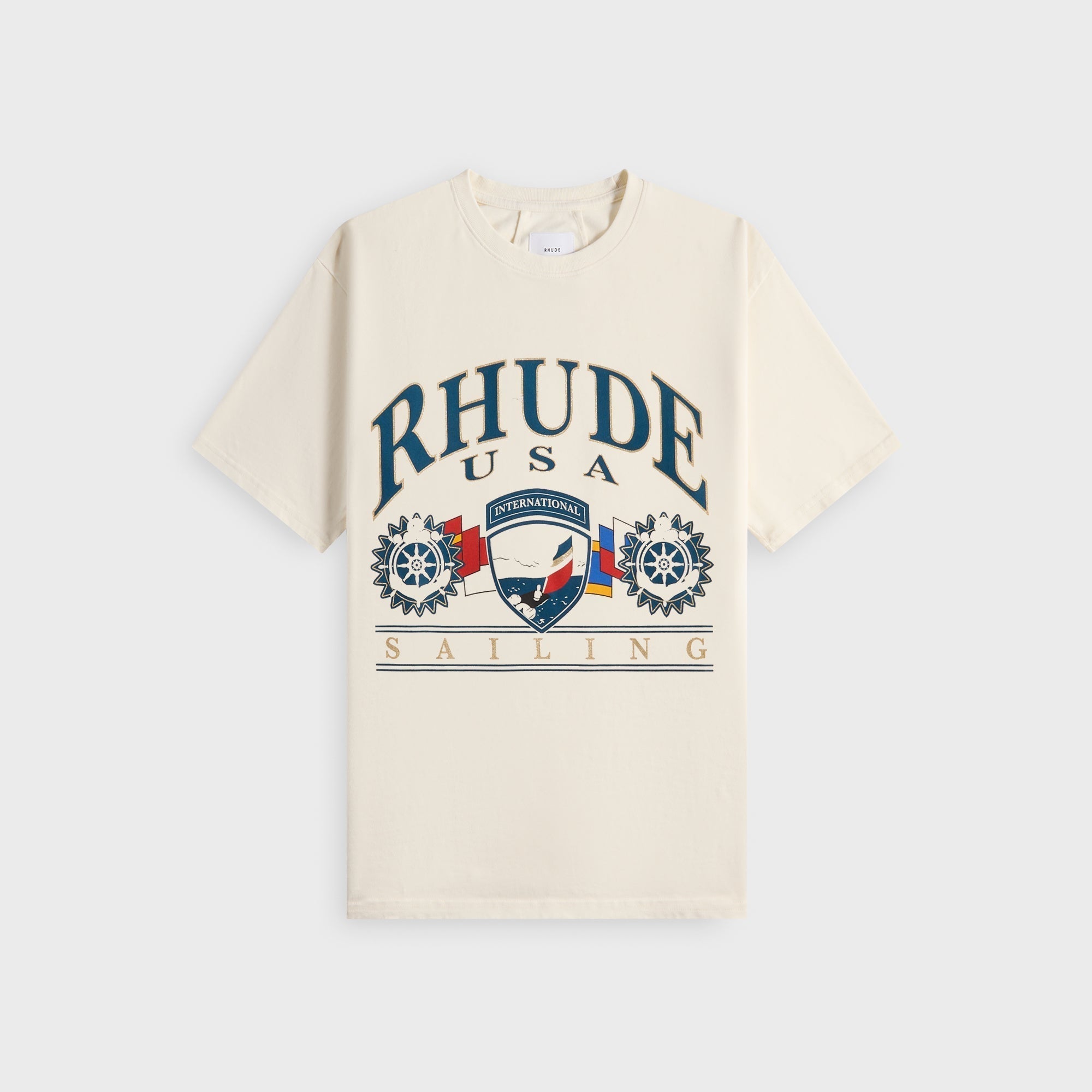 Rhude USA Sailing Icon Tee - Vintage White / Black
