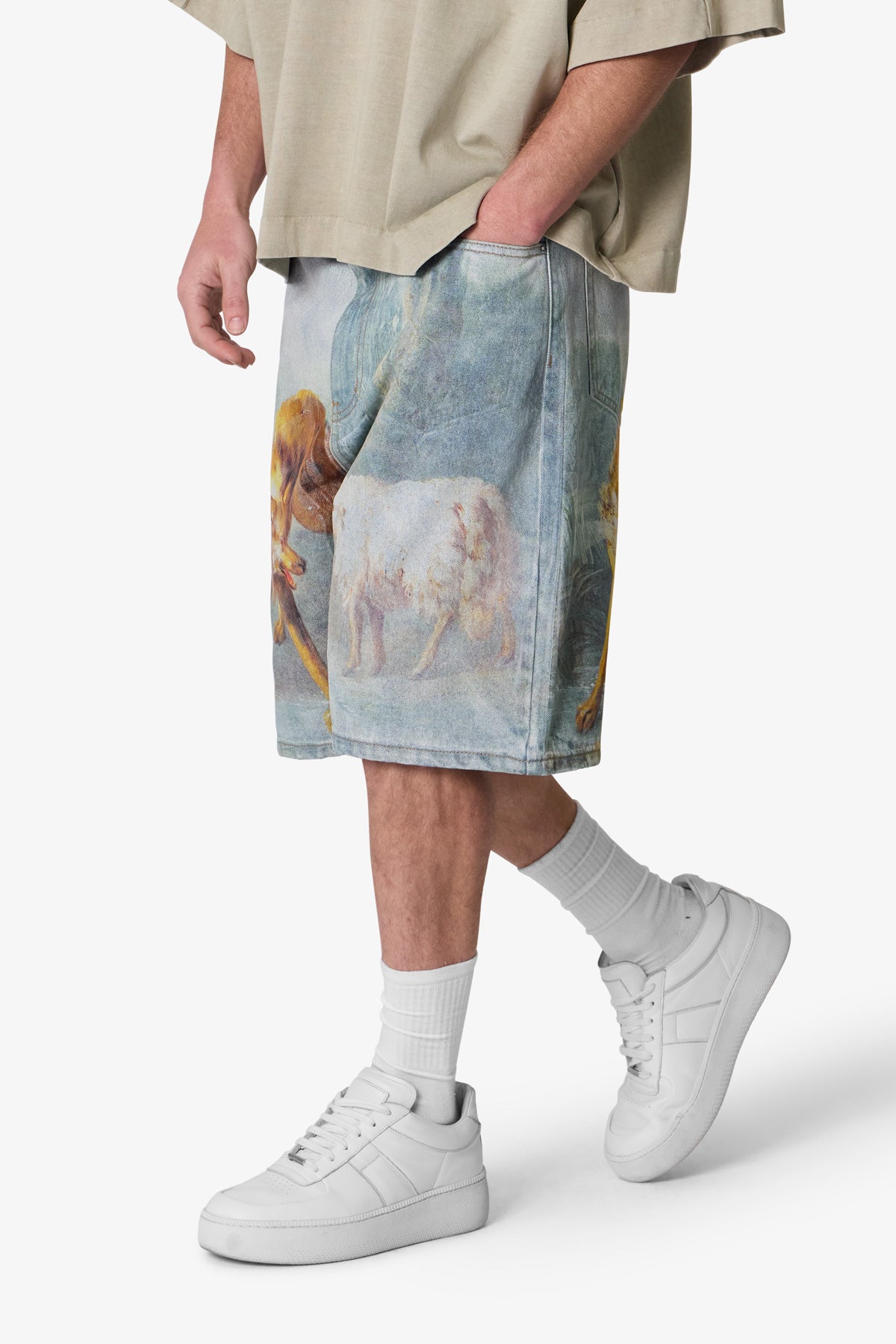 Sheep Hounded Denim Shorts - Multi