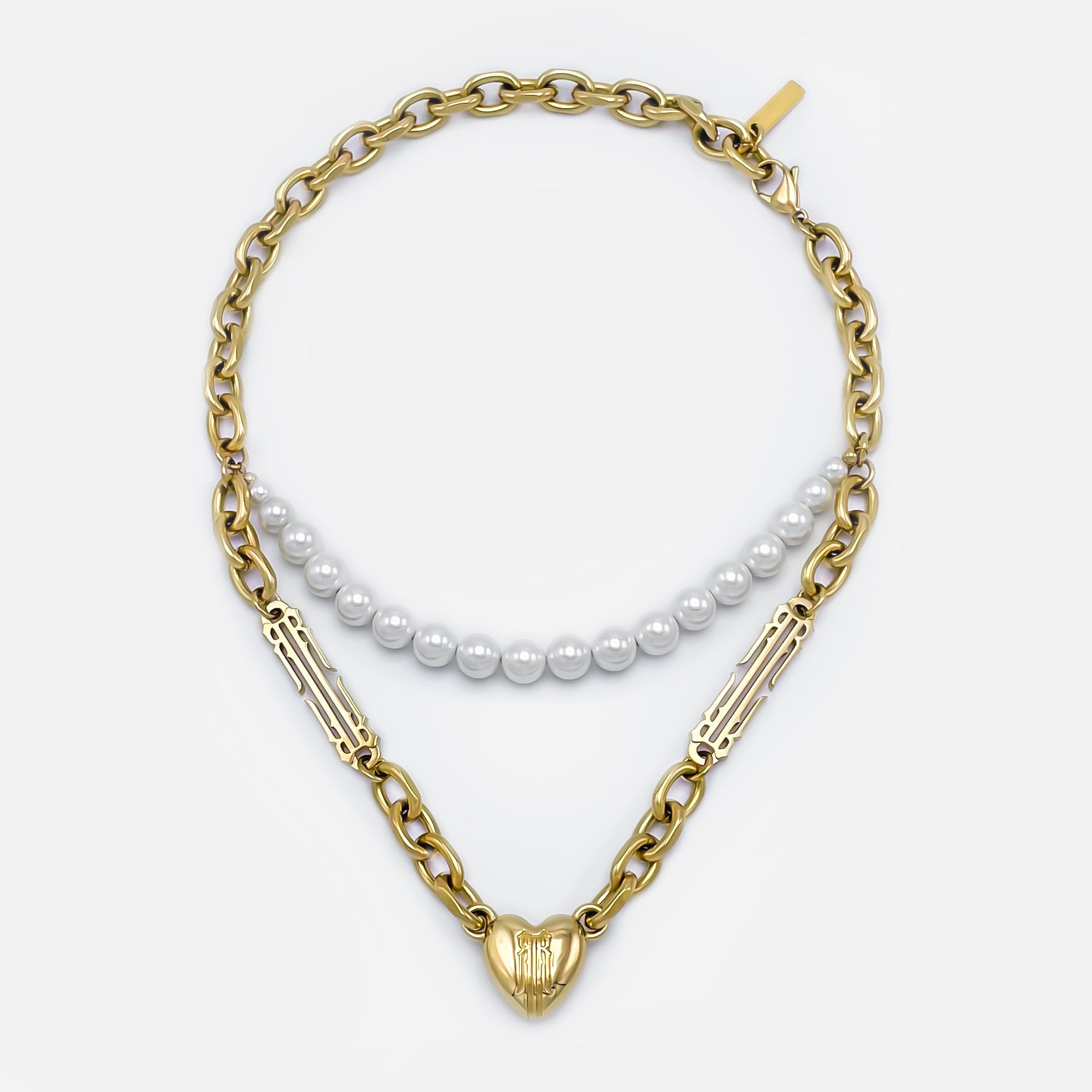 HEART STATEMENT PEARL CHAIN