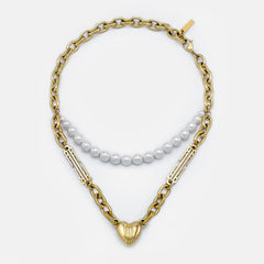 HEART STATEMENT PEARL CHAIN