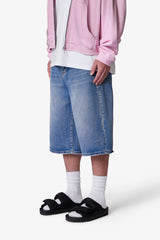 Ultra Baggy Denim Shorts - Medium Blue