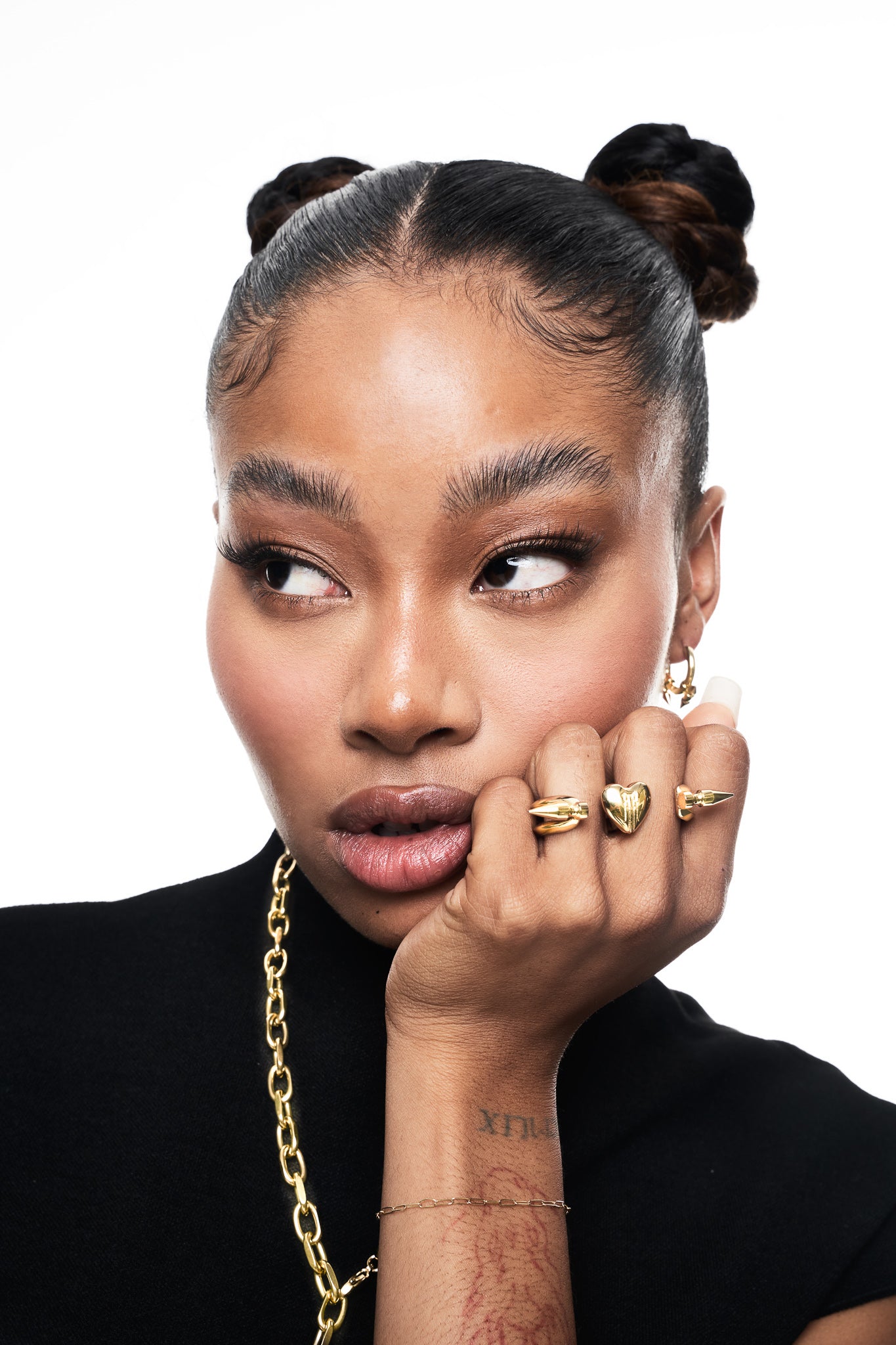 SPIKE HEART DOUBLE RING
