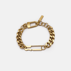 SAFETY PIN CHUNKY CUBAN BRACELET