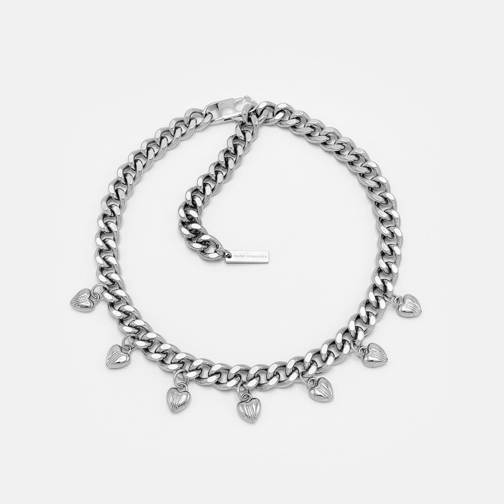 HEART CHARM CUBAN CHAIN