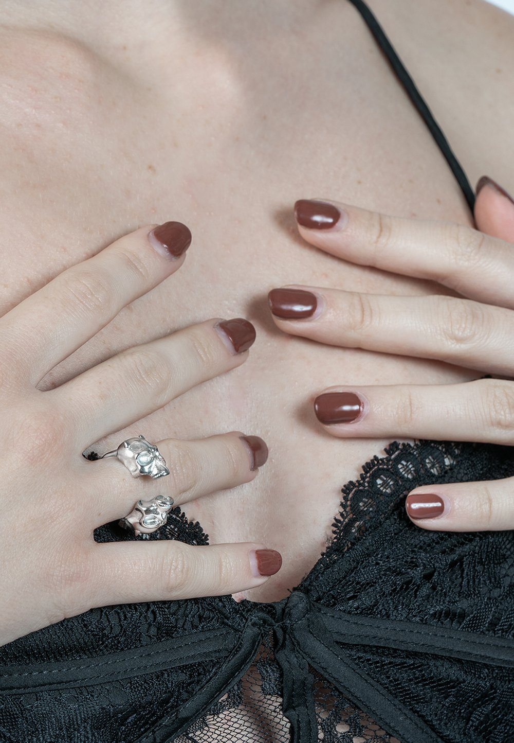 DOUBLE DEMON SKULL RING