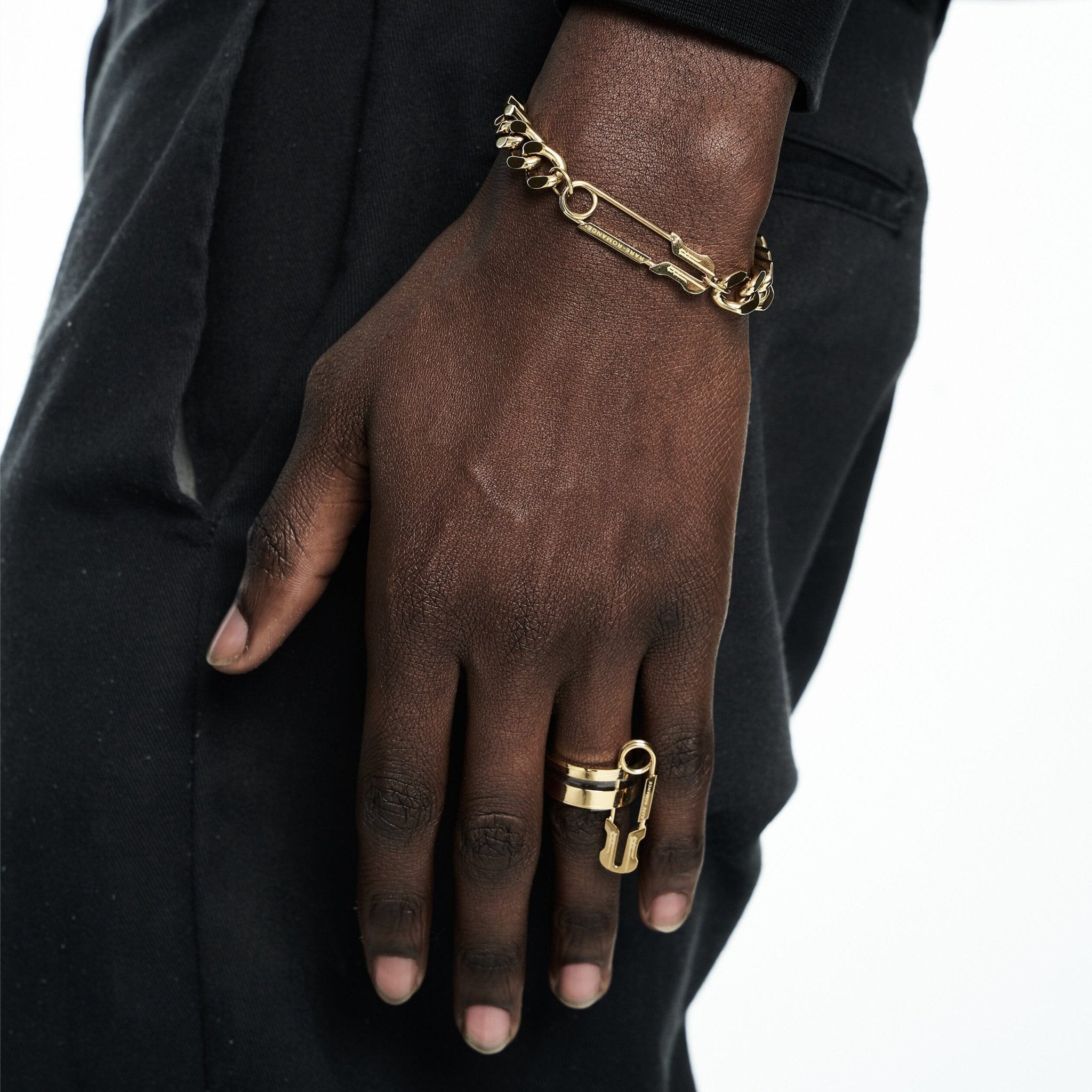 SAFETY PIN CHUNKY CUBAN BRACELET