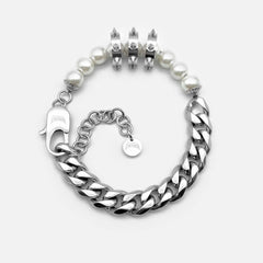 MICRO SPIKE PEARL BRACELET